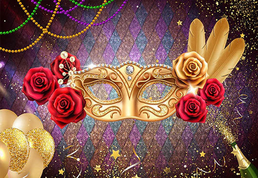 Toile de fond de photographie de bijoux roses pour bal masqué