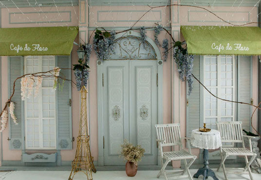 Toile de fond décors de porte photographie de café magasin