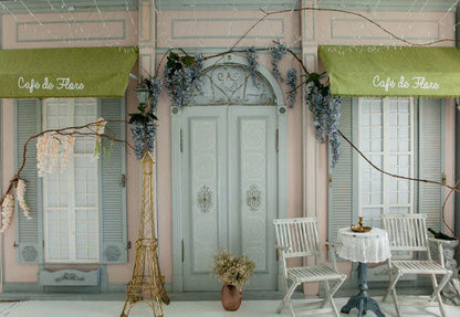 Toile de fond décors de porte photographie de café magasin