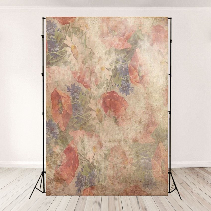 Toile de fond décors abstraite floraux rouges