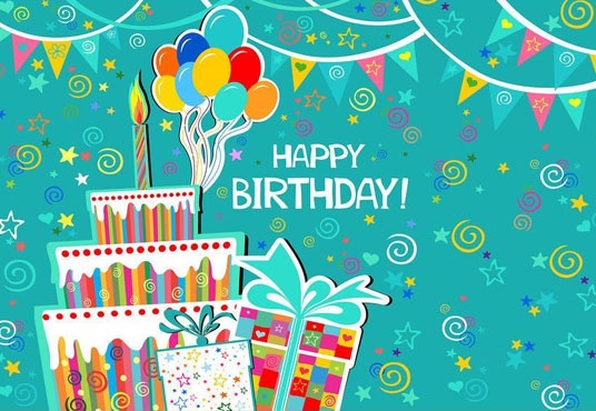 Toile de fond de joyeux anniversaire de gâteau et cadeau pour la photographie