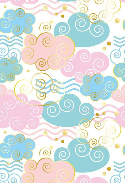 Toile de fond de nuages colorés pour la photographie de décoration de fête de bébé