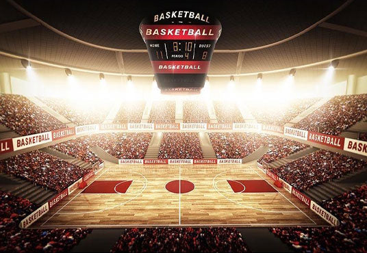 Toile de fond de lumières lumineuses de sport de terrain de basket-ball