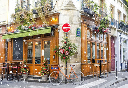 Toile de fond décors de studio de photo de neige de rue de Noël