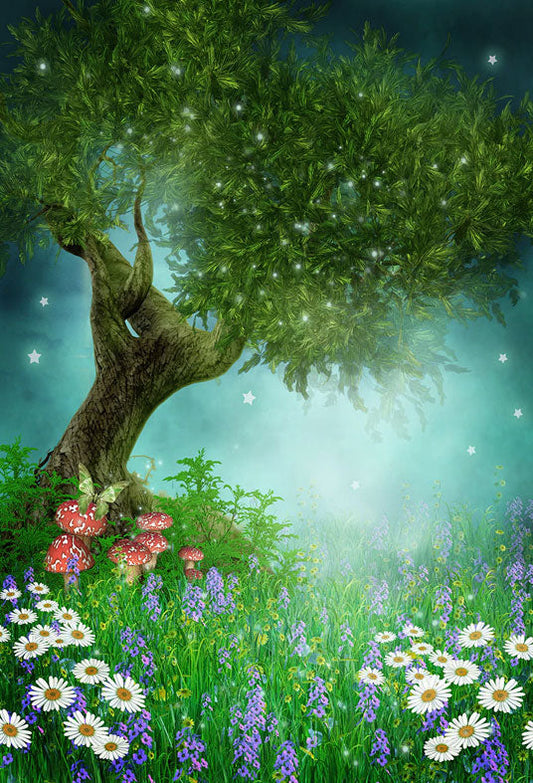 Toile de fond de photographie de fleurs magiques de printemps