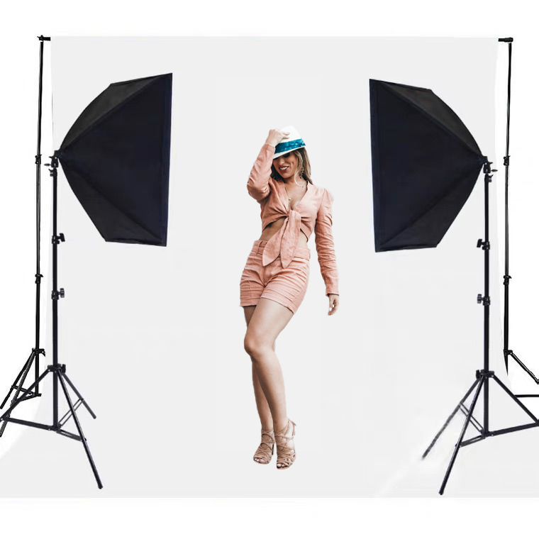 2 pièces Boîte à lumière de photographie Kit d'éclairage doux 20''x28'' avec sac de transport