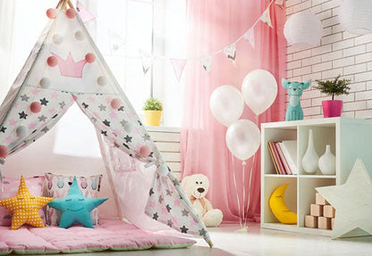 Toile de fond de princesse rose wigwam pour la photo bébé