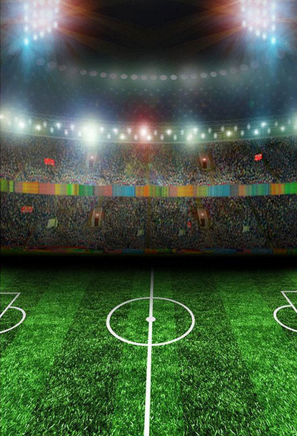 Toile de fond de terrain de football fond de photographie de stade de sport de nuit