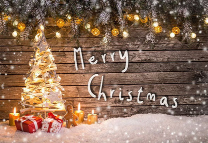 Toile de fond de joyeux Noël photographie fond de neige