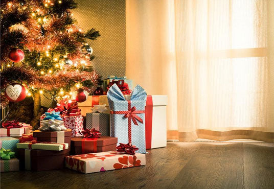 Toile de fond de Noël photo de plancher de bois pour la photo