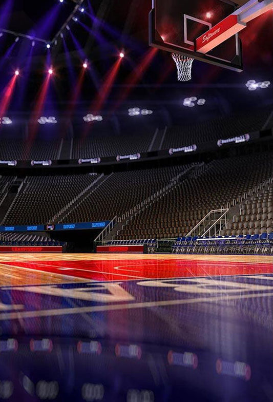 Toile de fond de stade de nuit de terrain de basket-ball de photographie