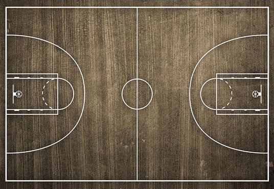 Toile de fond de plancher en bois motif de terrain de basket-ball fond de photographie