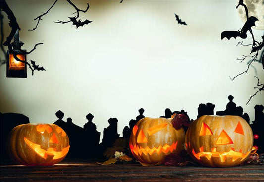 Toile de fond d'Halloween à la citrouille pour la photo