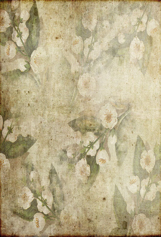 Toile de fond de fleurs blanches décors de photographie vintage pour le studio