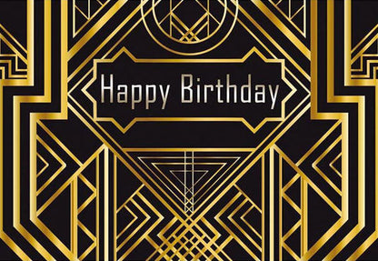 Toile de fond décors dorés pour la photographie de fête d'anniversaire