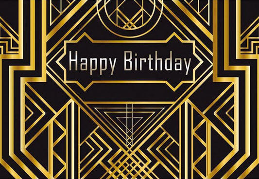 Toile de fond décors dorés pour la photographie de fête d'anniversaire