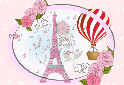 Toile de fond photo romantique de la Tour Eiffel de Paris pour le photo de bébé