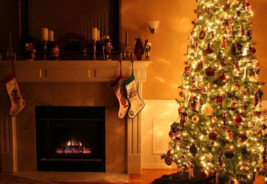 Toile de fond décors lumineux de photo d'arbre de Noël pour la photo