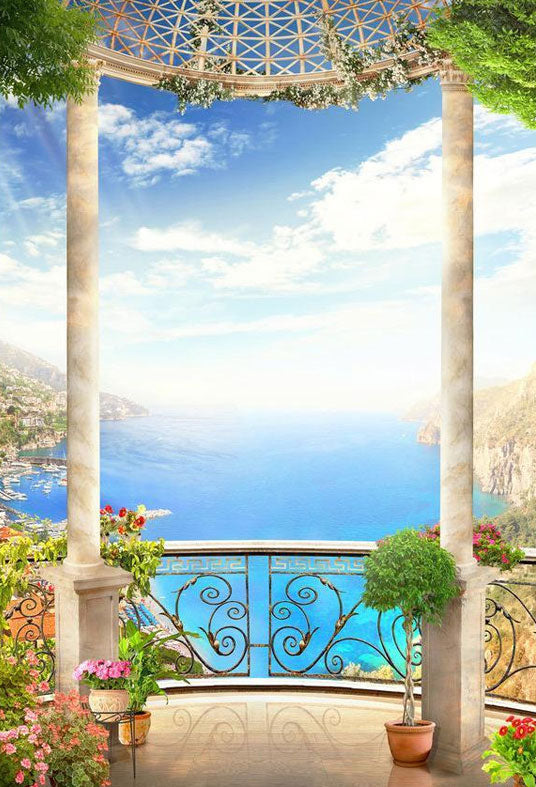Toile de fond de saison printanière beau paysage à l'extérieur du château pour la photographie
