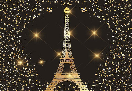 Toile de fond de photo Paris Eiffel en or noir pour l'anniversaire
