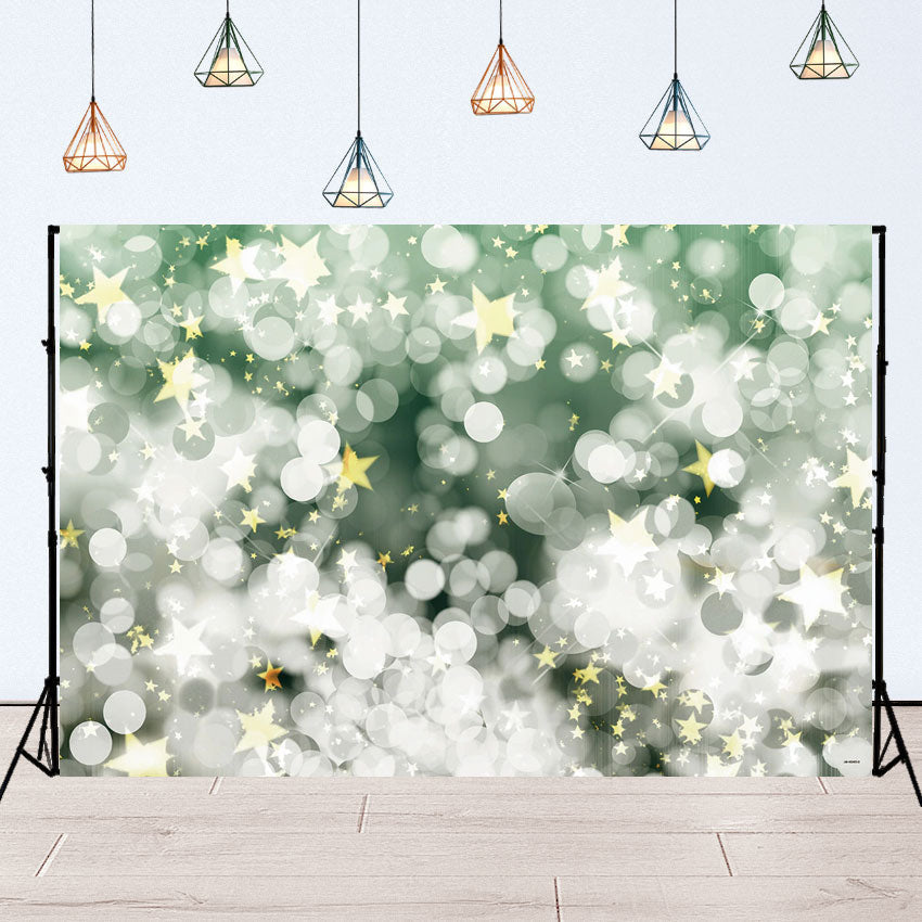 Toile de fond d'étoile de polka abstraite verte pour la photographie