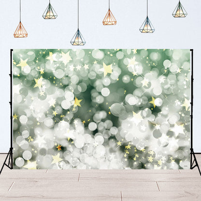Toile de fond d'étoile de polka abstraite verte pour la photographie