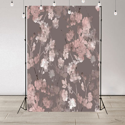Toile de fond de fleurs roses décors abstraite gris
