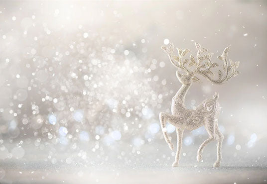 Toile de fond d'argent wapiti bokeh décors de Noël pour les photos