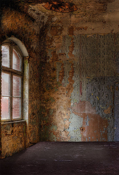 Toile de fond de vintage vieux bâtiment porte-fenêtre lumière du soleil fantaisie de photographie SBH0226