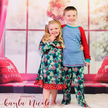 Toile de fond décors de photographie de Noël de fenêtre pour la photographie