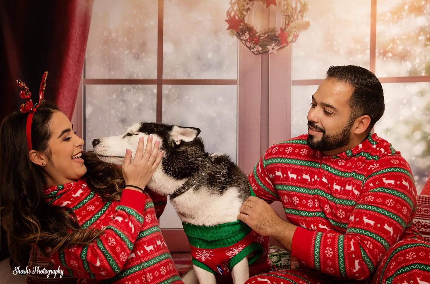 Toile de fond décors de photographie de Noël de fenêtre pour la photographie