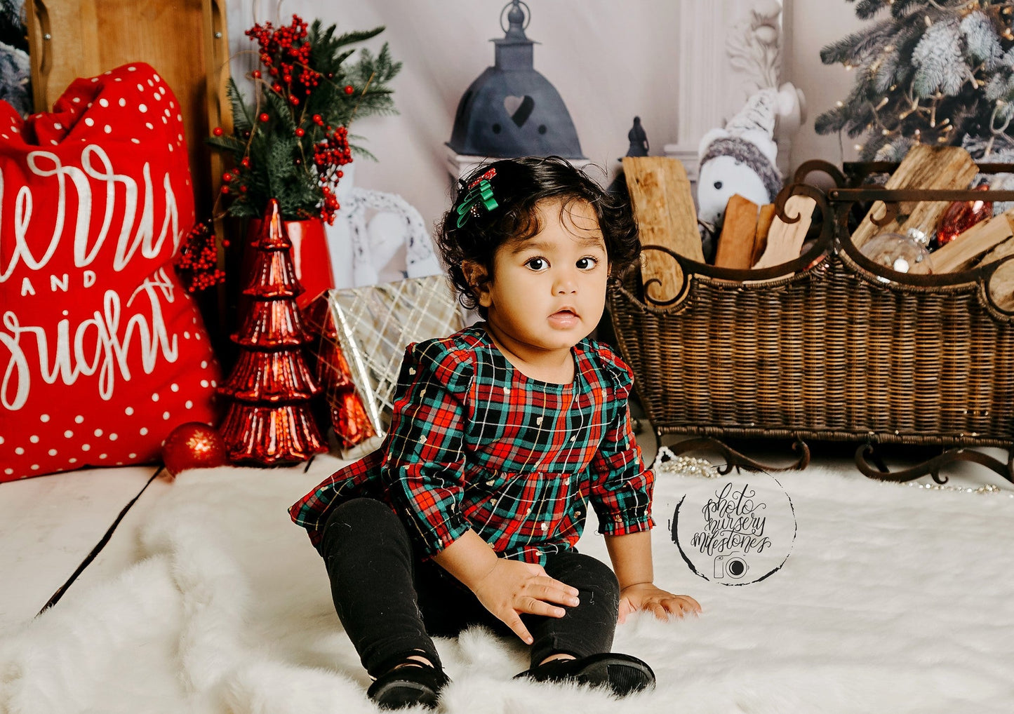 Toile de fond de photographie de plancher de bois blanc d'arbre de Noël