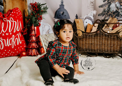 Toile de fond de photographie de plancher de bois blanc d'arbre de Noël