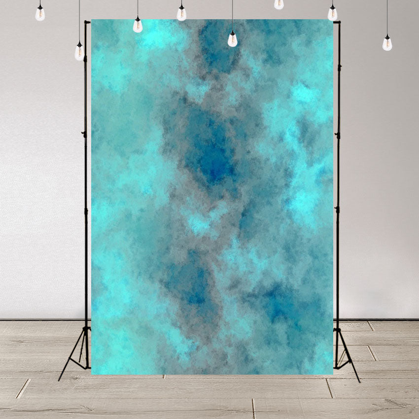 Toile de fond abstraitee marbrée bleu aqua pour portrait