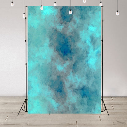 Toile de fond abstraitee marbrée bleu aqua pour portrait