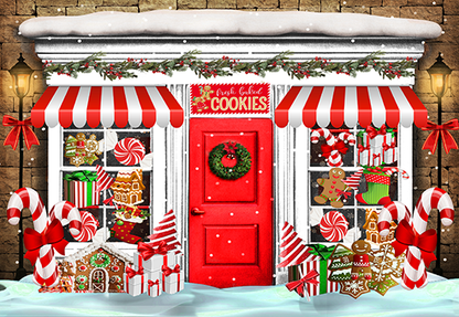 Toile de fond de boutique de bonbons de Noël de photographie SBH0269