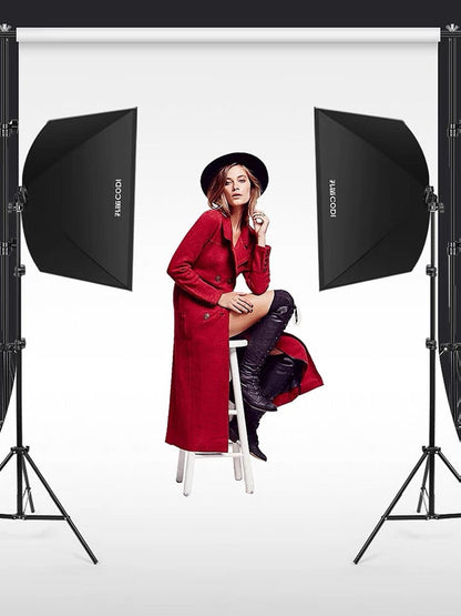 2 pièces Boîte à lumière de photographie Kit d'éclairage doux 20''x28'' avec sac de transport