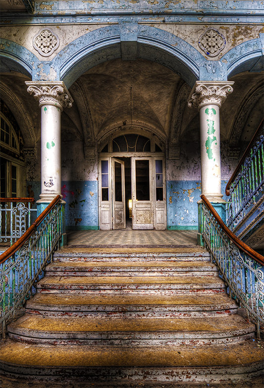Toile de fond du complexe de l'ancien hôpital abandonné pour la photographie SBH0230