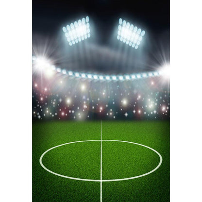 Green Grassland Bright Lights Backdrop Football Field  Sports Photography Background