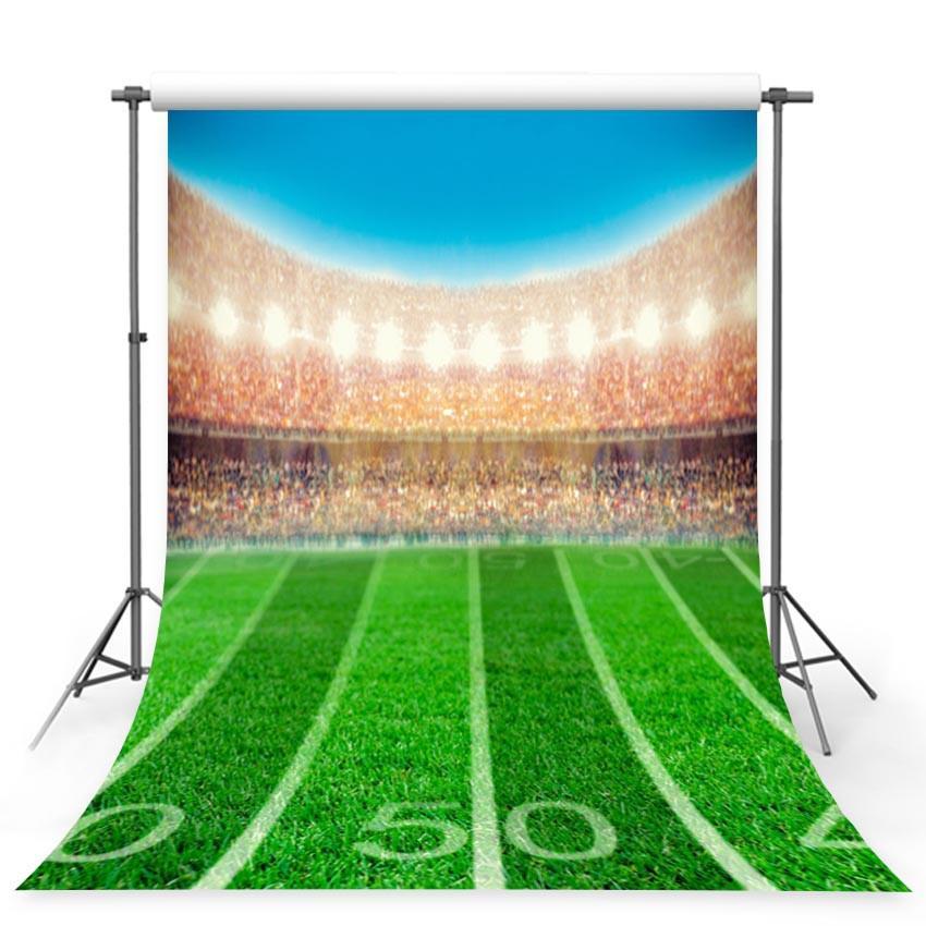 Green Grassland Stadium Backdrop Soccer Field Photography Backgroun