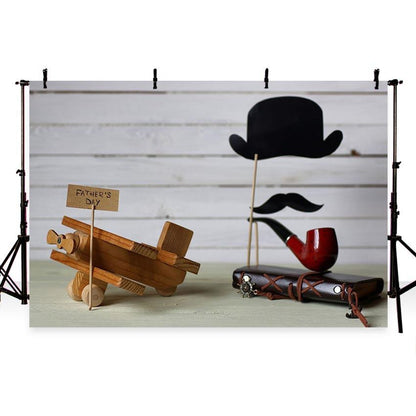 Happy Father's Day Backdrop White Wood Floor Photography Background