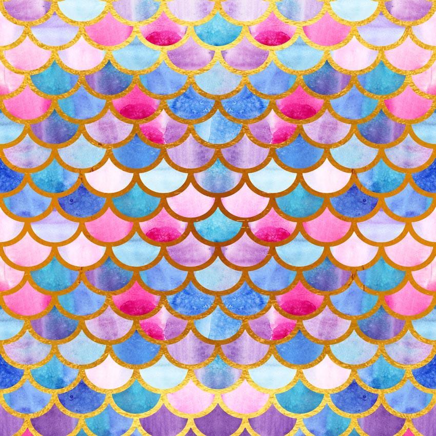 Mermaid Scales Glare Photography Backdrop Decor Girl Show Photography Background