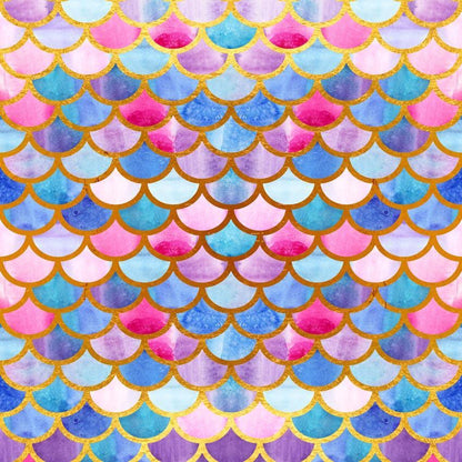 Mermaid Scales Glare Photography Backdrop Decor Girl Show Photography Background