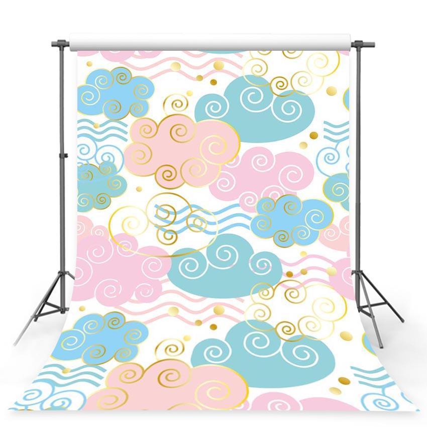 Colorful Clouds Backdrop For Baby Party Decoration Photography Background