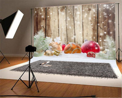 Toile de fond décors de Noël en bois brun flocon de neige