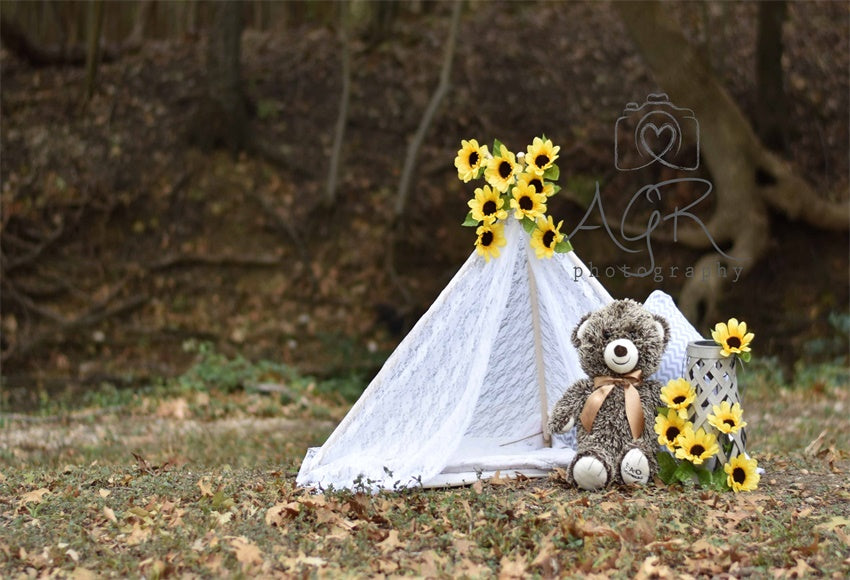 Toile de fond de wigwam soleil fleurs pour la photographie AGR