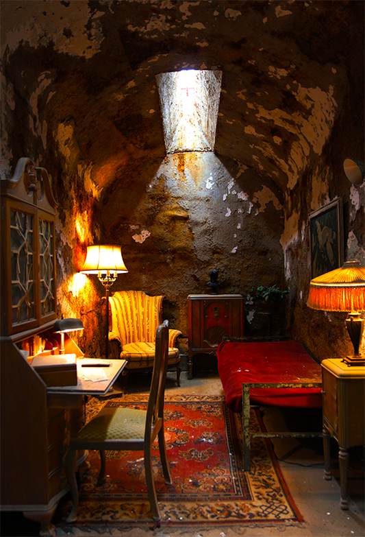 Toile de fond de la cellule d'Al Capone au pénitencier de l'État de l'Est SBH0203