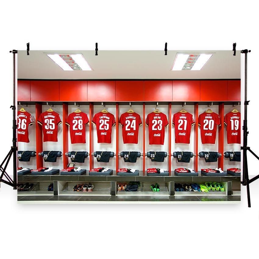 Toile de fond de balle rouge uniformes football de photographie