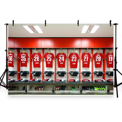 Toile de fond de balle rouge uniformes football de photographie