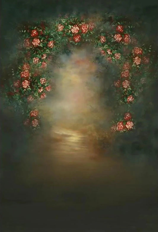 Toile de fond de photographie de fleurs roses rouges abstraite foncées pour la photo